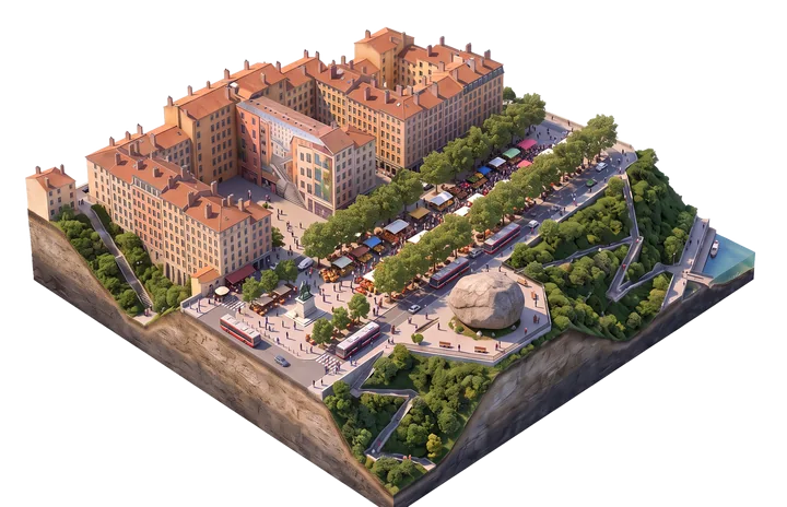 Vue illustrée du secteur Lyon 4e