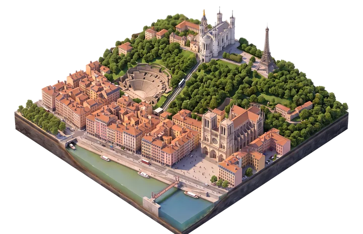 Vue illustrée du secteur Lyon 5e