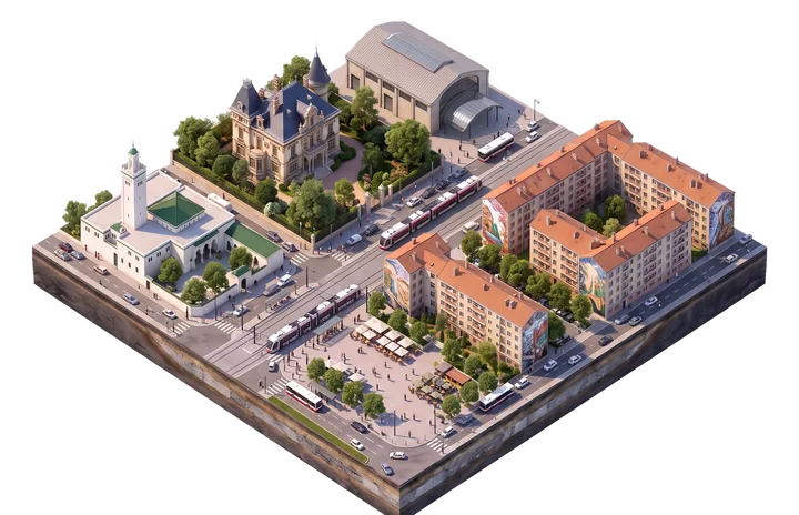 Vue illustrée du secteur Lyon 8e