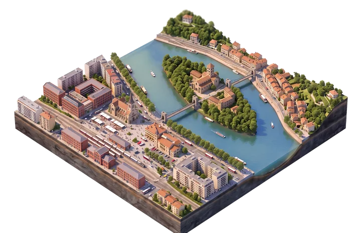 Vue illustrée du secteur Lyon 9e