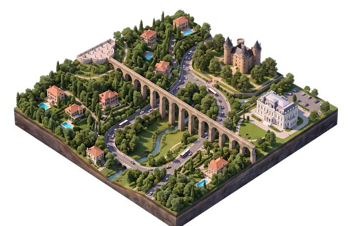 Vue illustrée du secteur Craponne